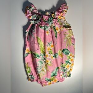 Hawaiian Pink Floral bubble 6m